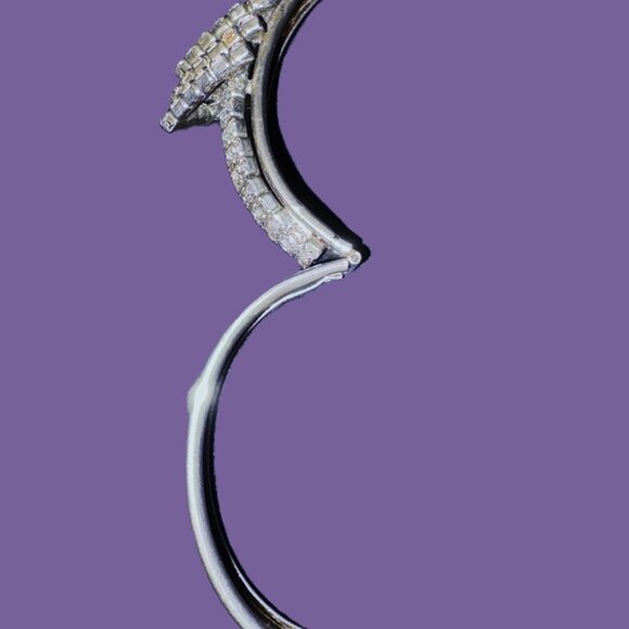 Silver and Rhinestone Bangle Vintage 20's - Picture 4 of 12